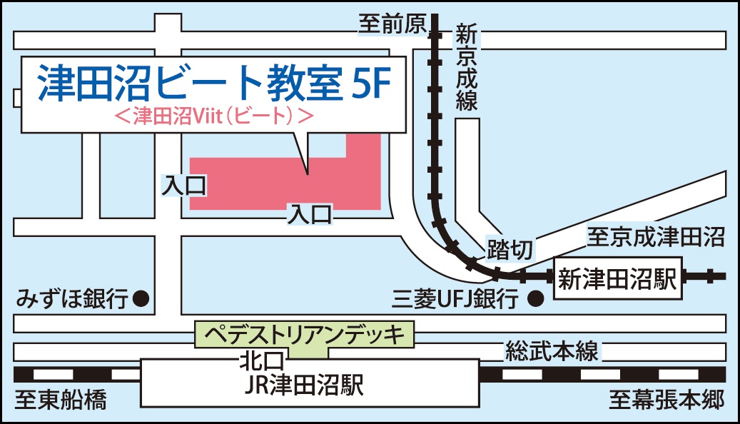 津田沼ビート教室の地図画像
