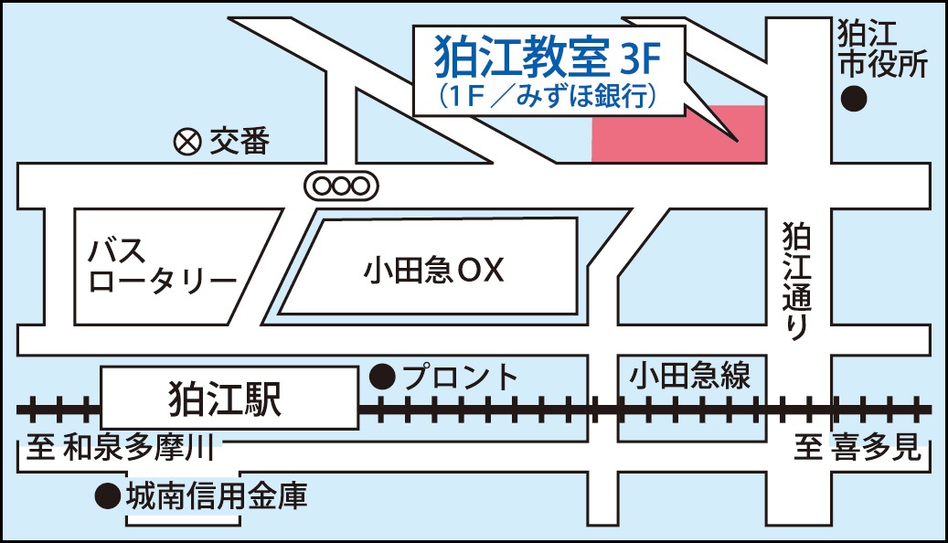 狛江教室の地図画像